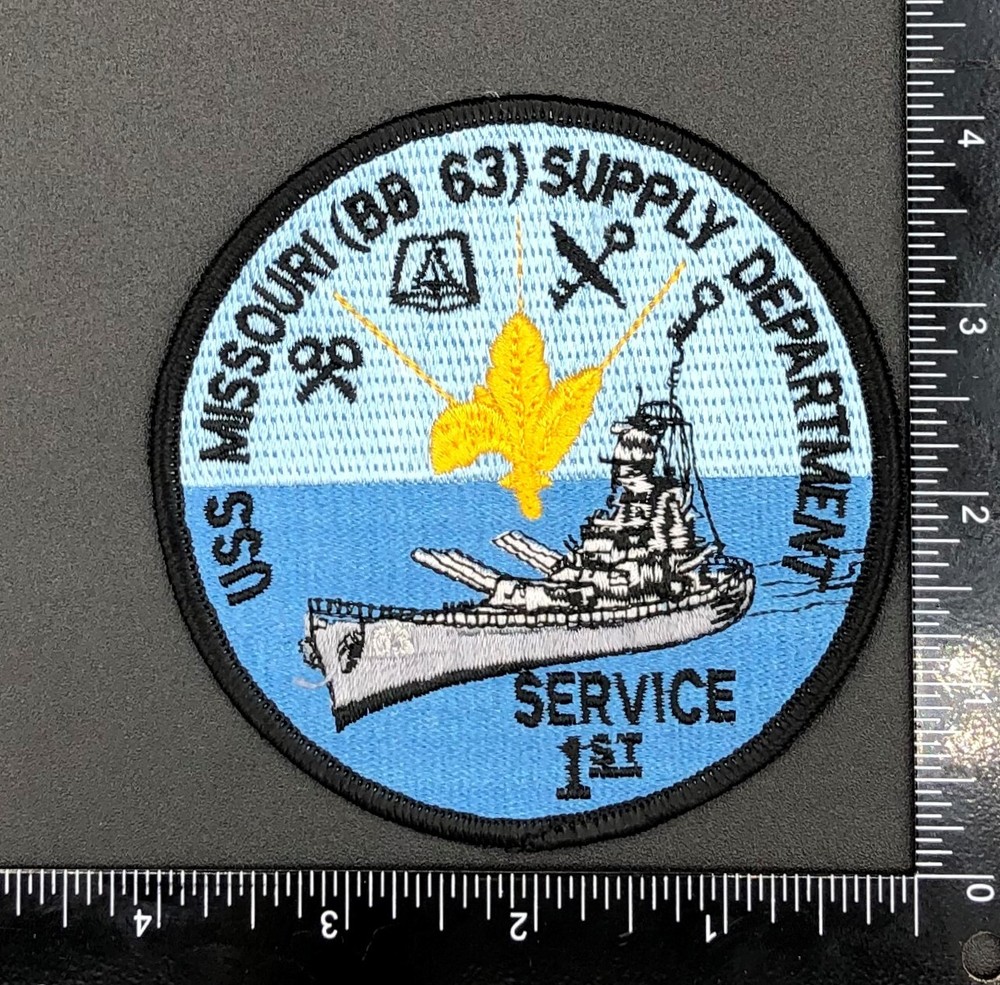 US Navy USS Missouri BB-63 Supply Dept. Service 1st Non Hook And Loop Patch