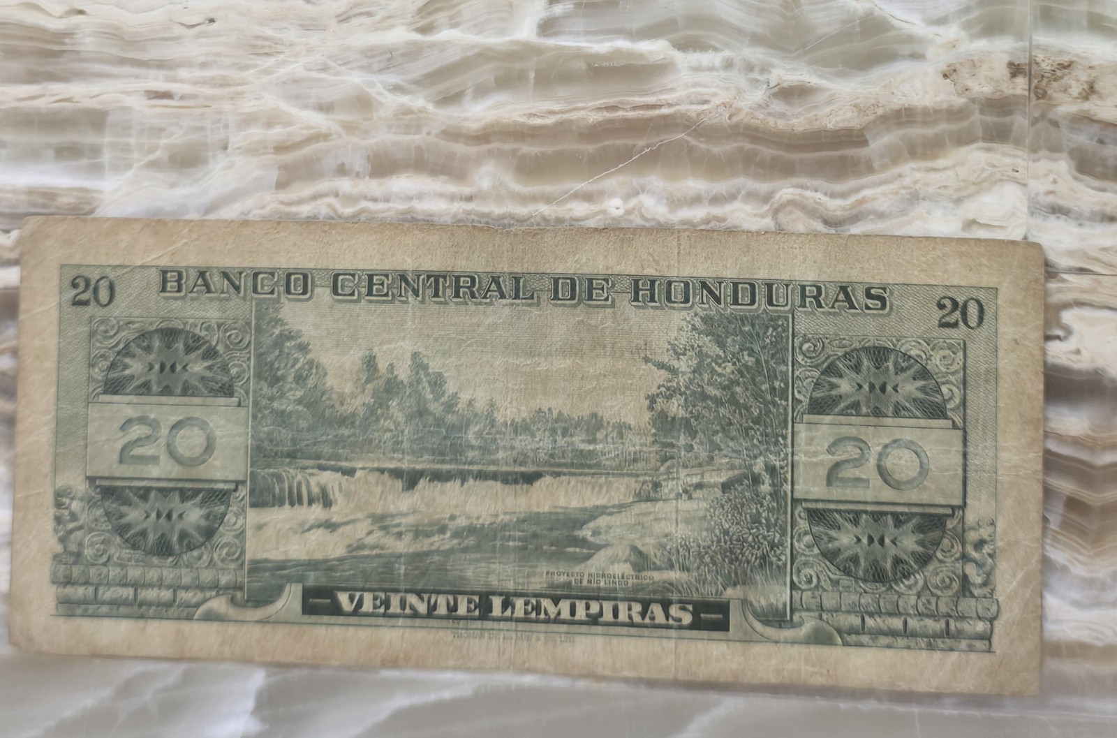 Banco Central de Honduras 20 Lempiras Banknote 1972 Circulated Honduras