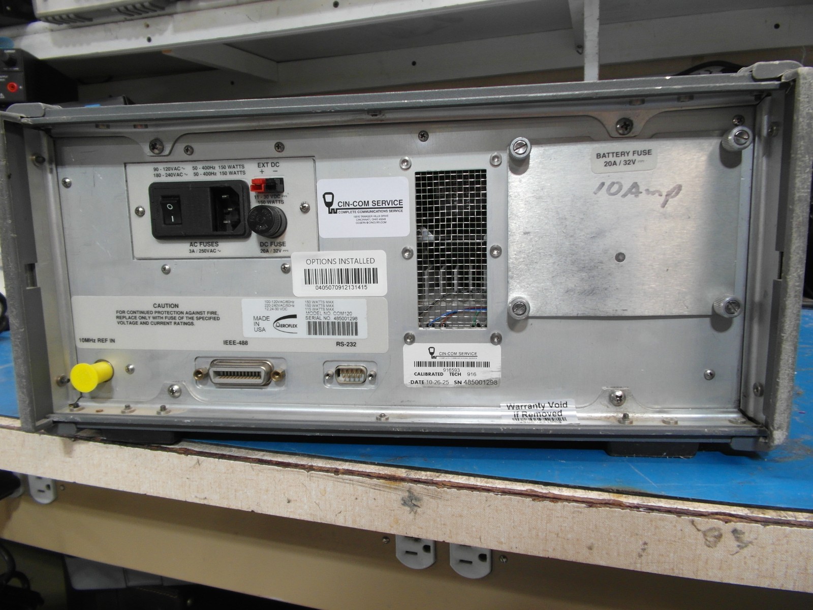 Aeroflex IFR COM-120A Communication Service Monitor CALIBRATED LOADED READ