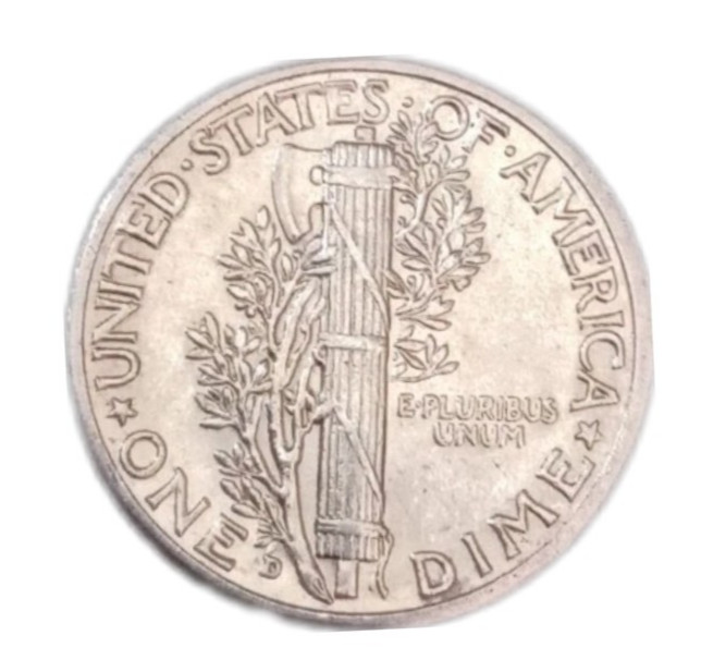 1943-D Mecury Dime 10c 90% Silver Coin (E040)