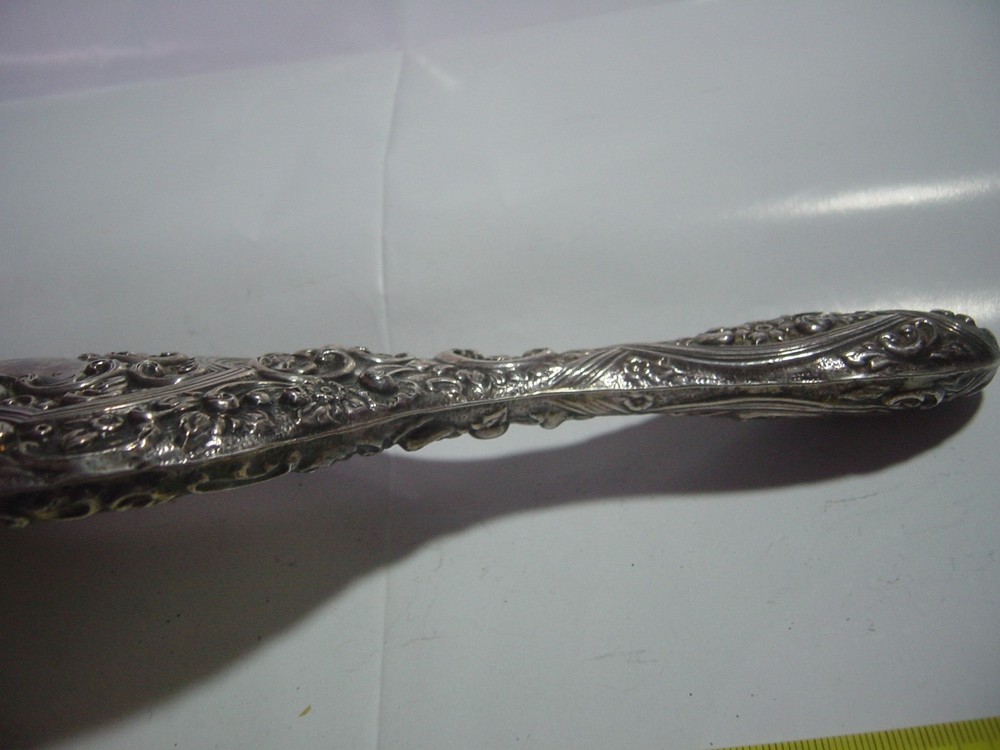 SPECTACULAR-SOLID SILVER - LARGE ELEGANT HAND HELD MIRROR-SUPERB DESIGN