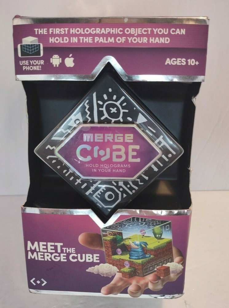 New Merge Cube Hold Holograms Virtual Game  IOS Android Tablet Damaged Box C3