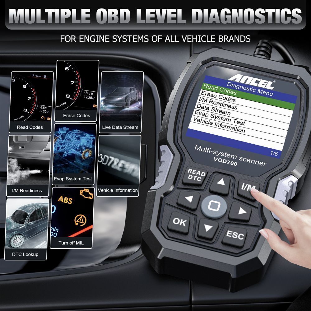 VOD700 Car Code Reader Fit For Volvo OBD2 All Systems Diagnostic OIL EPB ABS