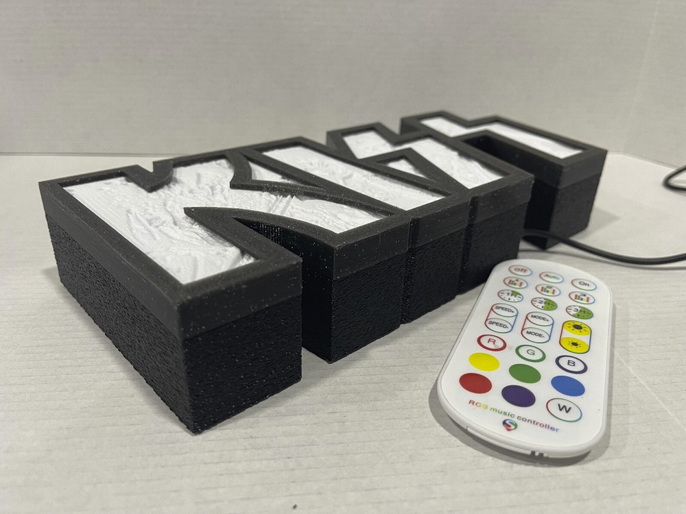 KISS light box, v3, Litho, with LED colored lights and built in Sound Sensor