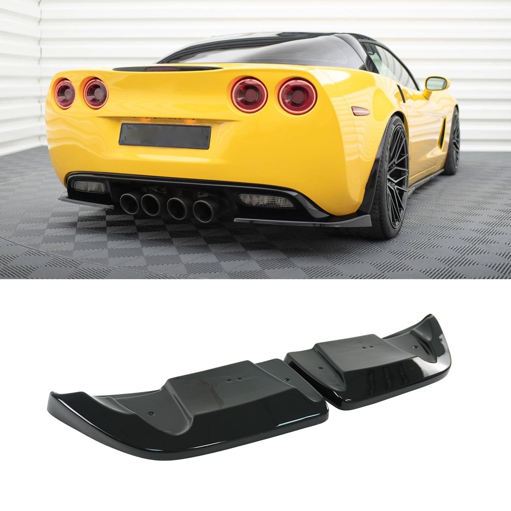 2PCS Rear Bumper Diffuser for Corvette C6 2005-2013 ABS Glossy Black