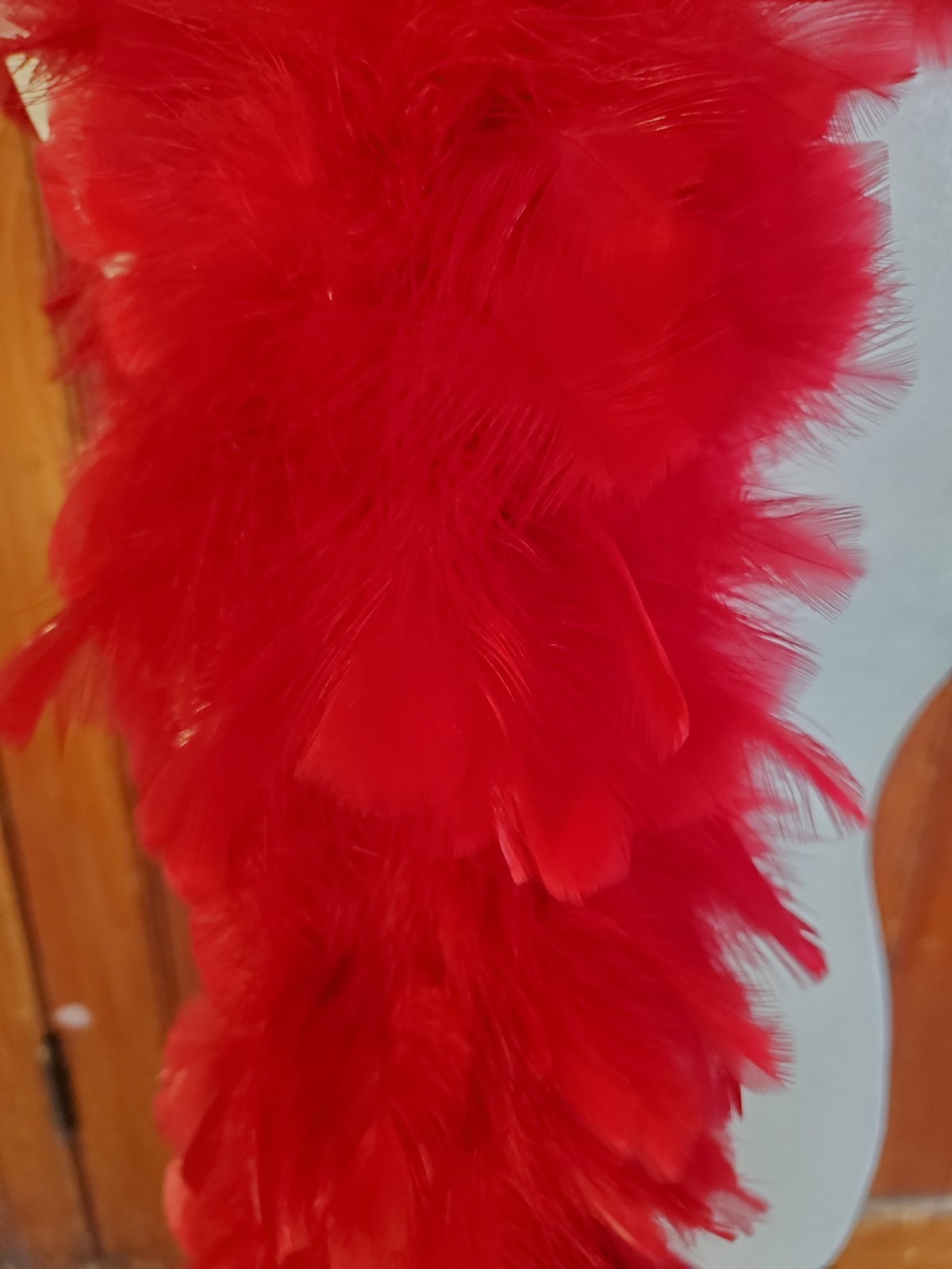 Vin 80" FULL RED TURKEY FEATHER BOA--Old Hollywood Glamour Cabaret 1920s Flapper