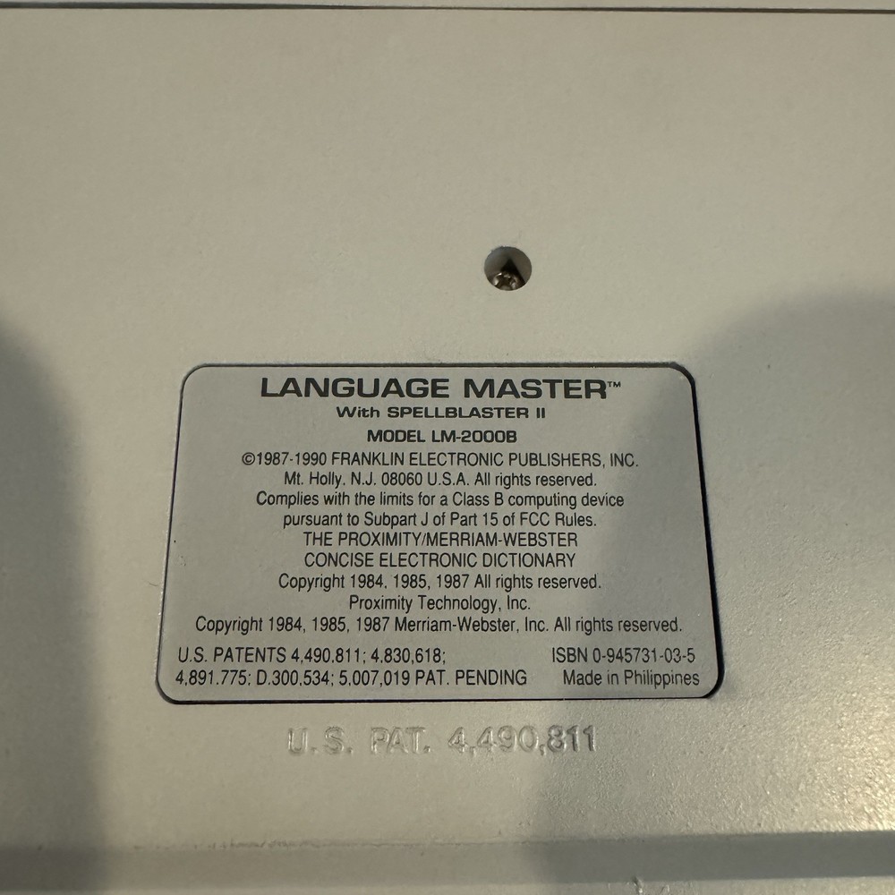 Franklin Language Master LM-2000 B Electronic Dictionary Thesaurus Vintage