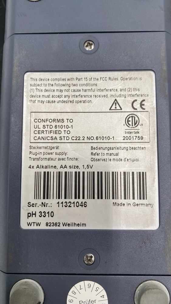 WTW PH 3310 PH Meter With Probe