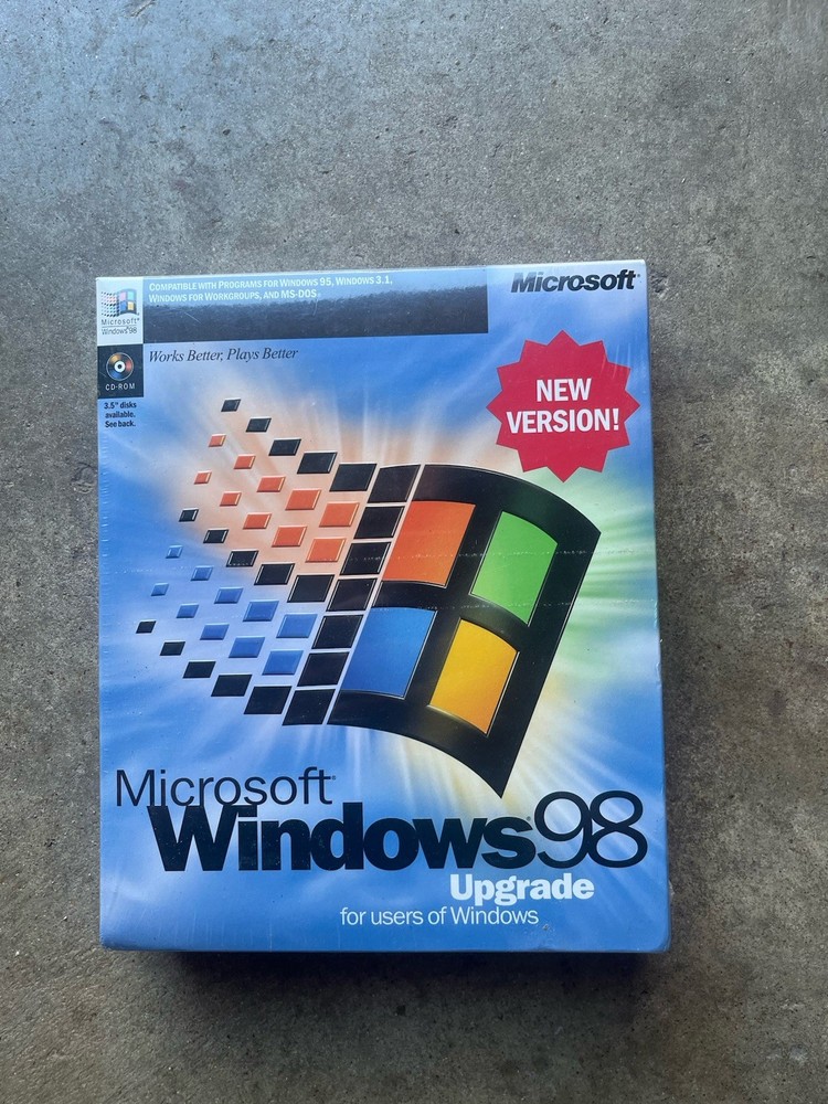 Microsoft Windows 98 Upgrade CD-ROM Standard Operating System Software