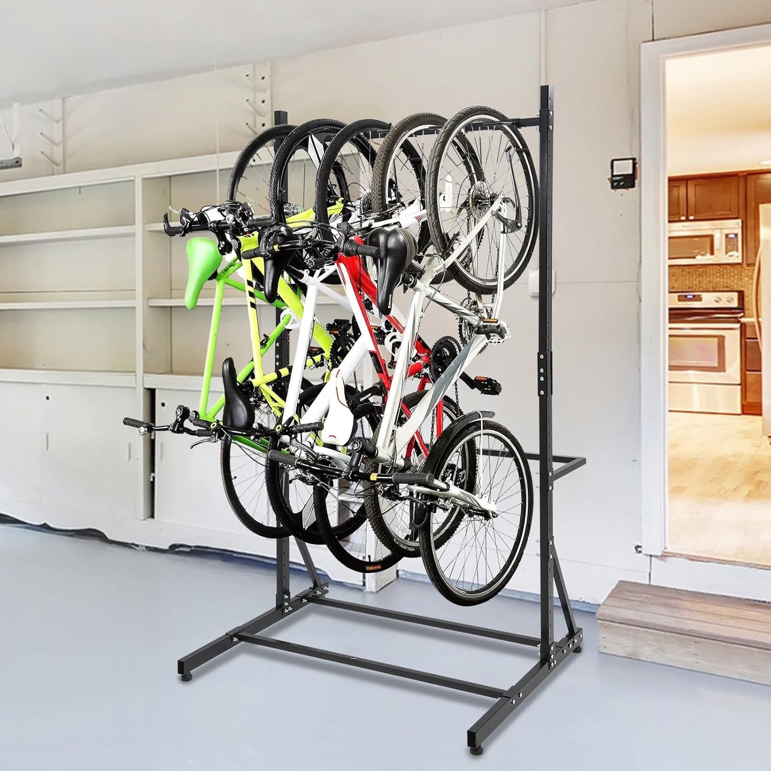 Bike Rack for 5 Bicycles Vertical Bike Storage Rack 300 LBS Adjustable Height