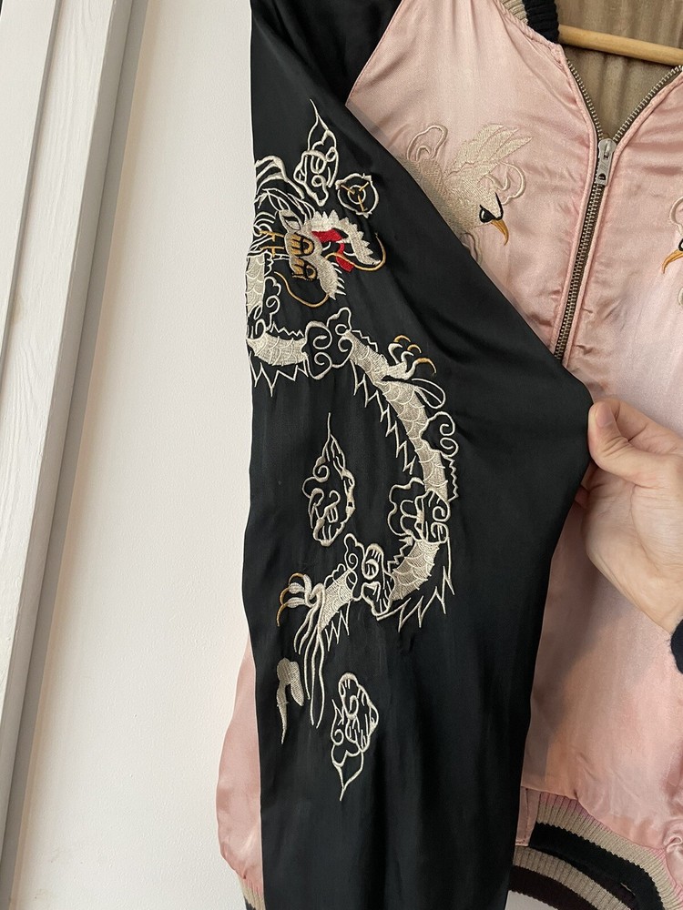 Japanese Silk Souvenir Jacket Bomber Authentic