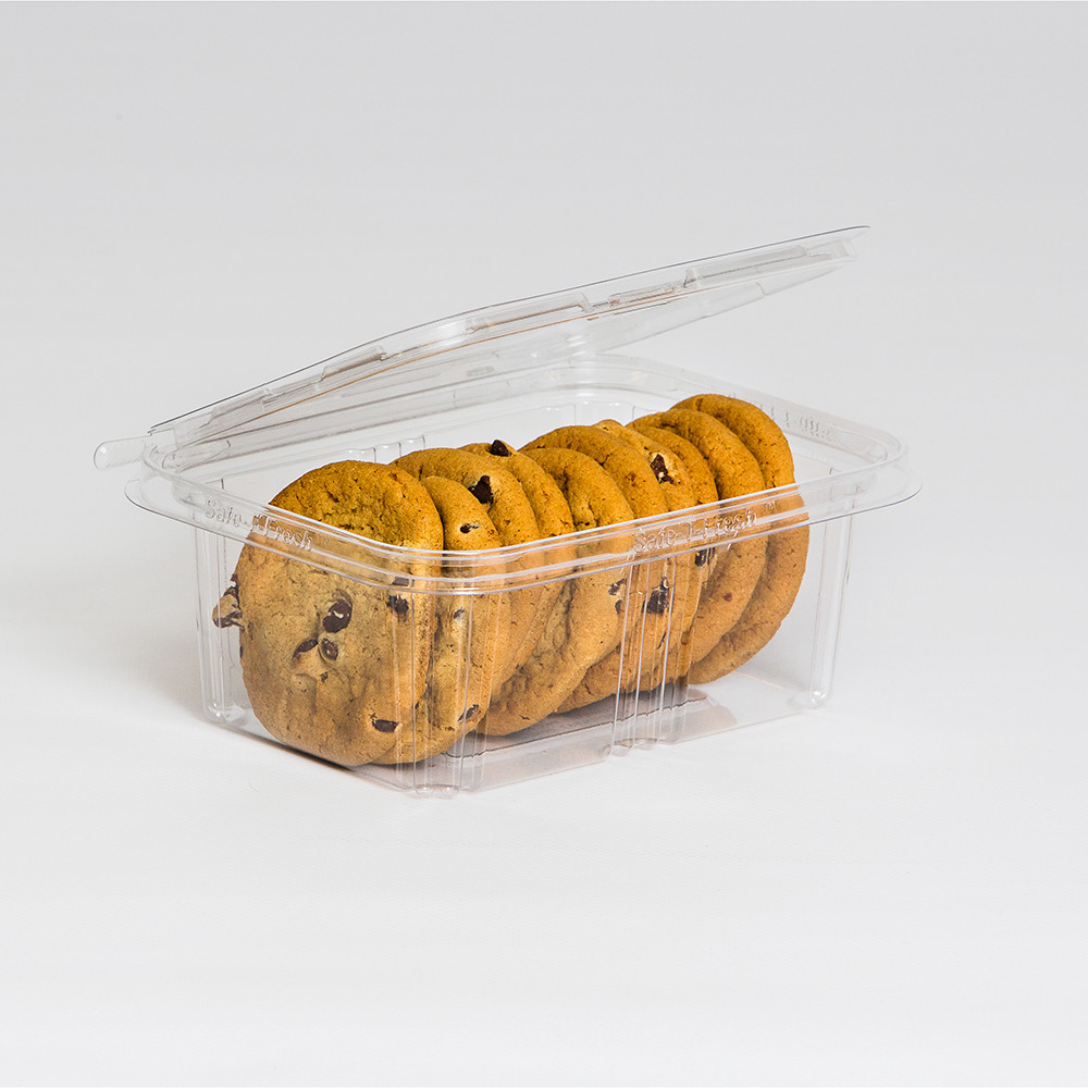 Inline Plastics 32 oz. Hinged Deli Container w/Tamper Resistant Strip, Pack 200