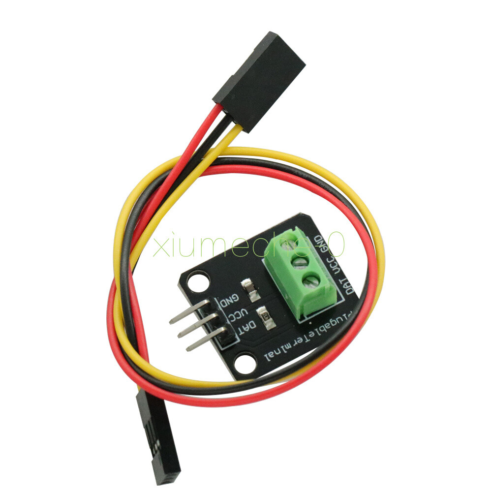 1PCS NEW DS18B20 Temperature Sensor Module WaterProof T Probe+Terminal Adapter