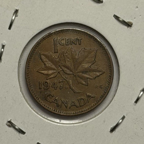 1947 Canada 1 Cent – George VI – Maple Leaf – Circulated - KM#41