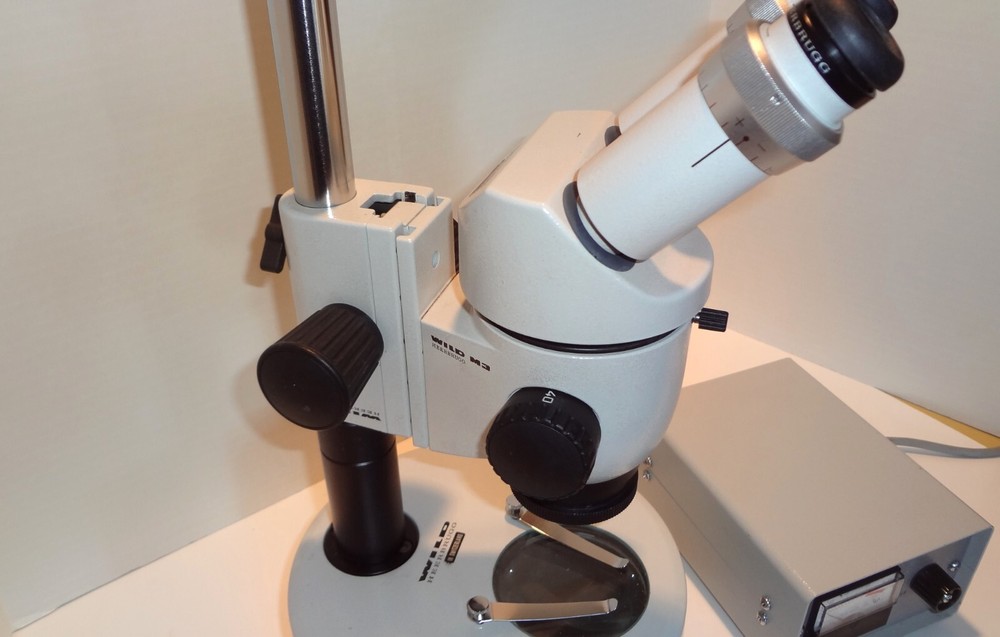 WILD LEICA M3 STEREOMICROSCOPE WITH TRANSMITTED LIGHT BASE **NICE**