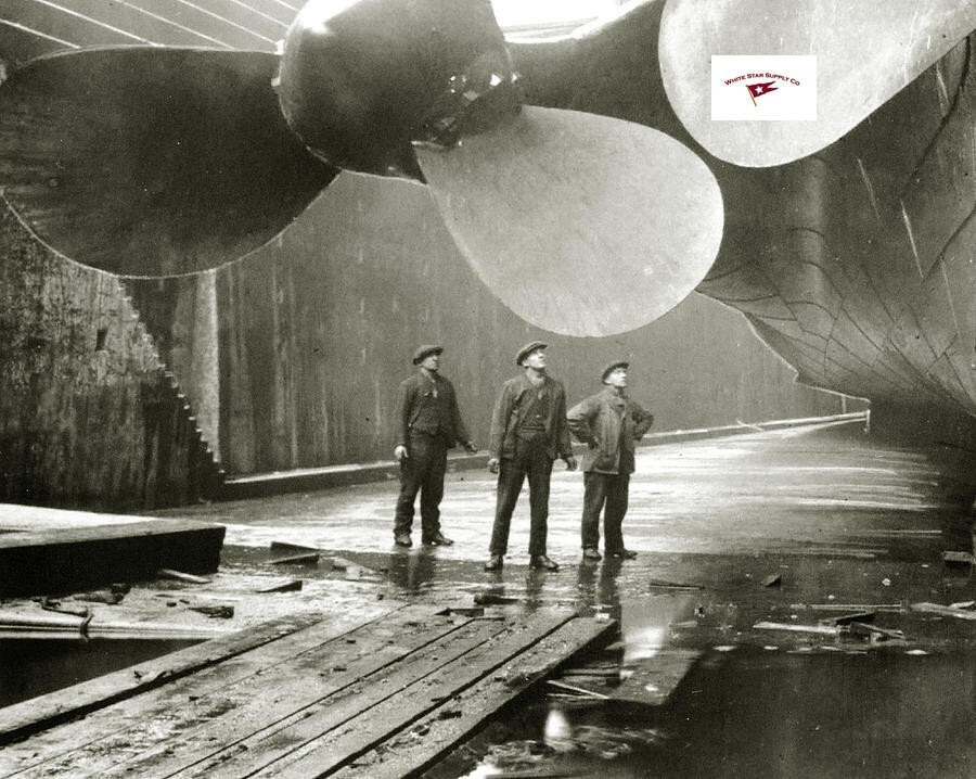 RMS TITANIC PORT WING PROPELLER IN THOMPSON GRAVING DOCK
