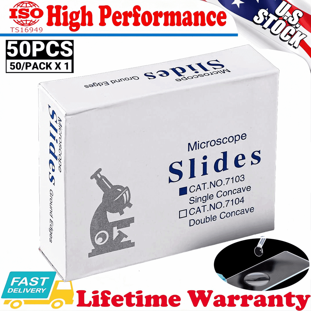 Glass Slides for Microscope Single Concave Microscope Slides 50pcs Glass Slide