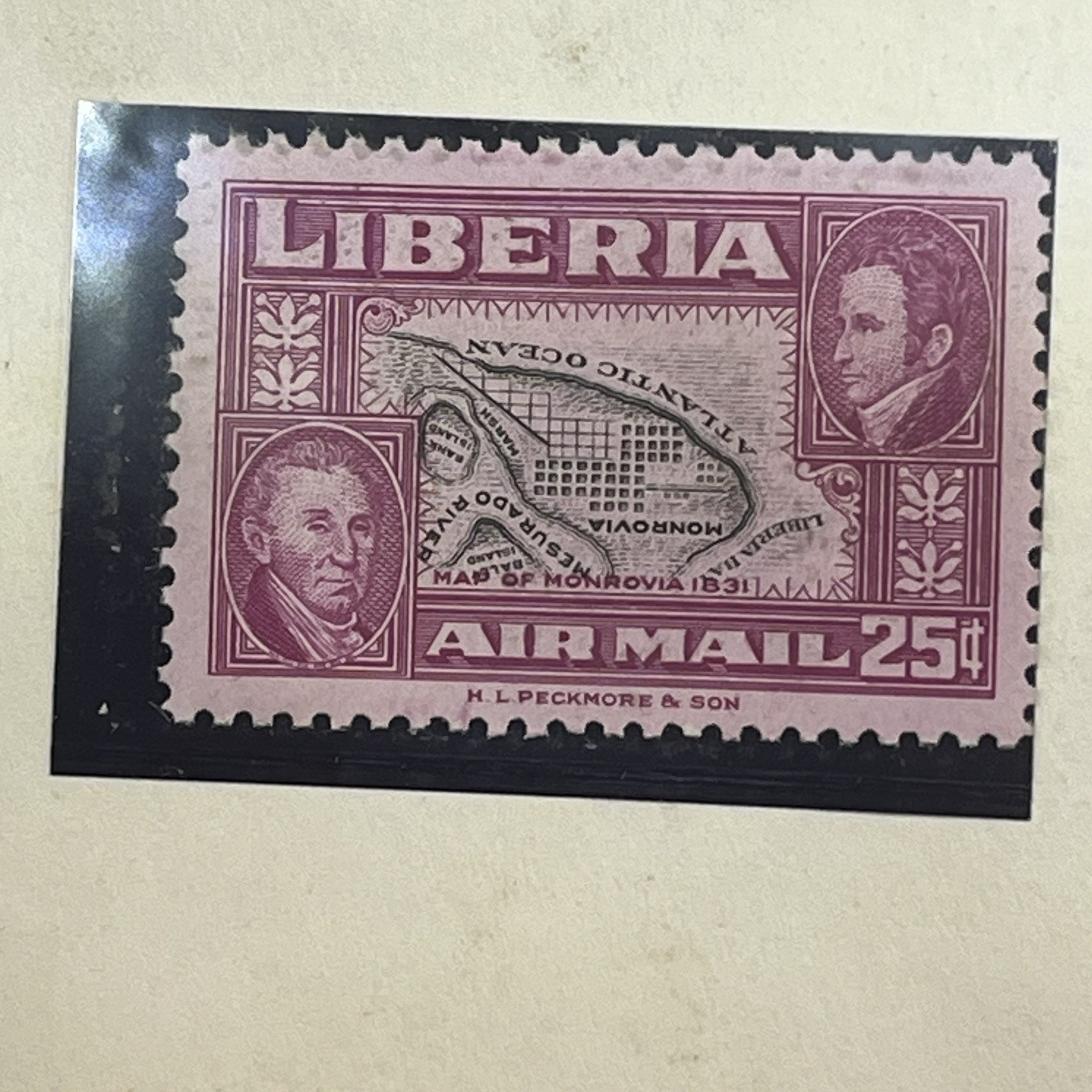 Postage Stamps Liberia 25,50 cents "Inverted Center" 1952 Airmail Map series