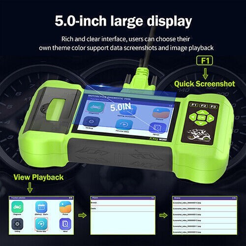 JDiag M300 Motorcycle Diagnostic OBD2 Scanner Full Version Dual System Testing