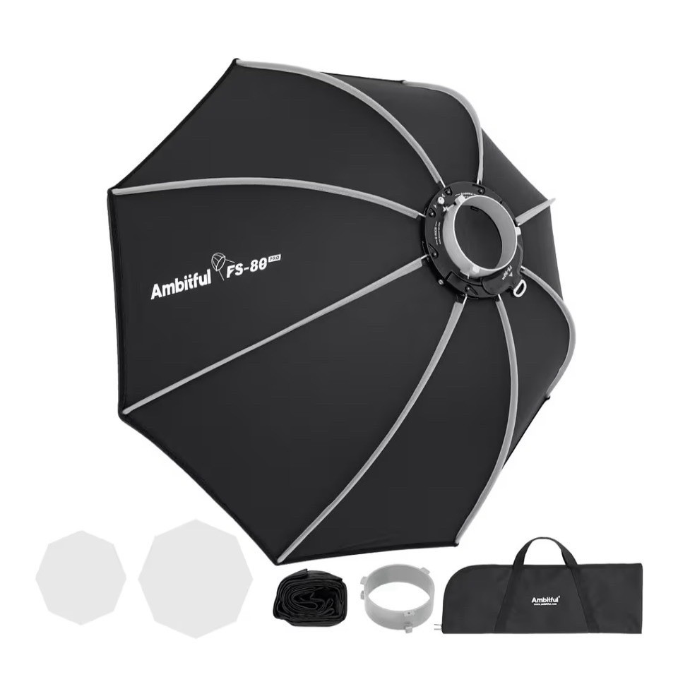 AMBITFUL FS80pro 31.4"/80cm Octagonal Softbox,Quick Release Bowens Mount Softbox