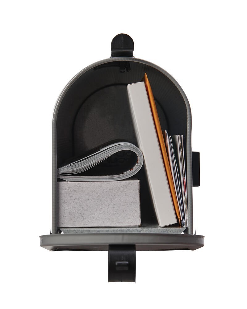 Architectural Mailboxes Grayson Medium Steel Post Mount Mailbox Gray ST1000AM