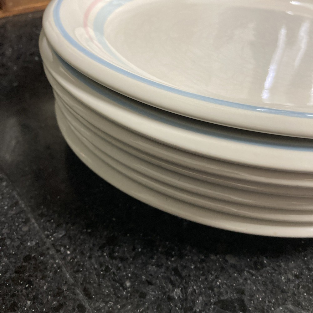 Vintage Newcor Stoneware Bread Plates And Dinner Plates.
