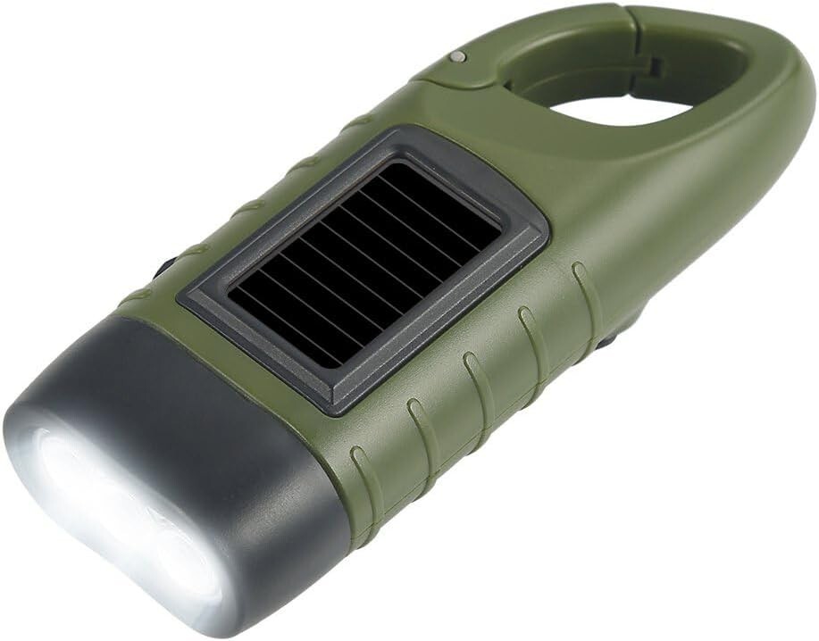 Hand Crank Solar Powered Flashlights,Compact Rechargeable LED Flashlight Hand...