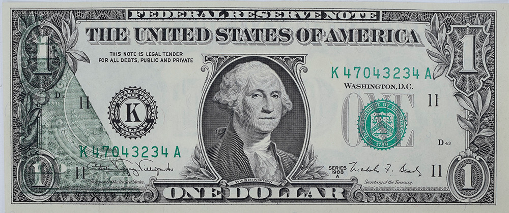 Series 1988A $1 FRN Partial Offset Very Pronounced Uncertified CH UNC