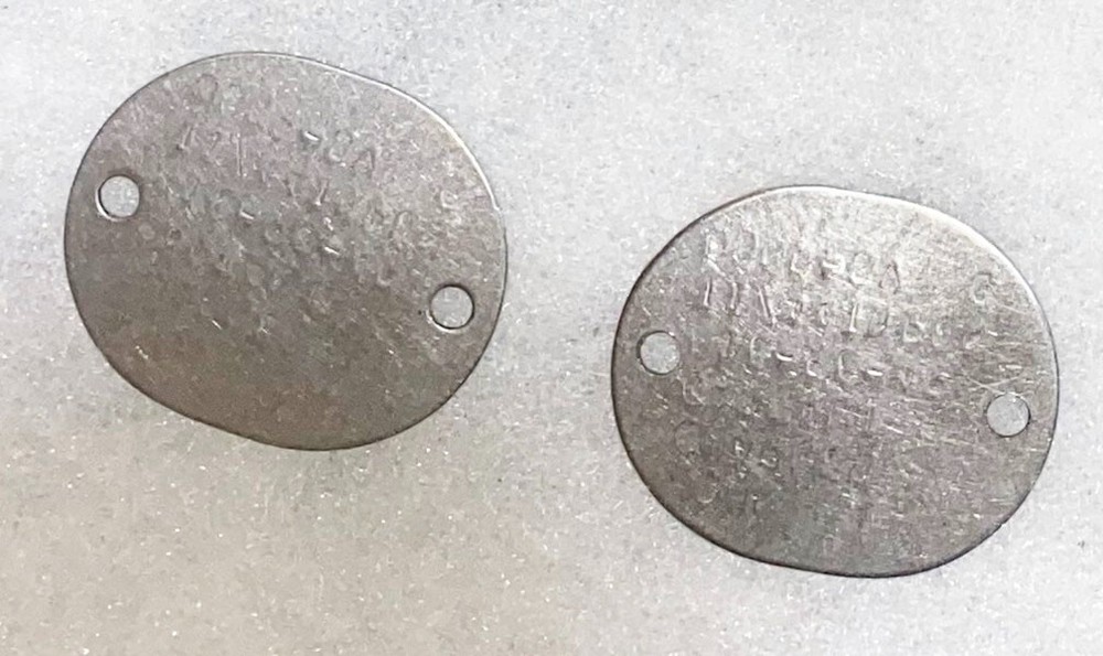 WWII USNR John Capdali T-44 Dog Tag Set