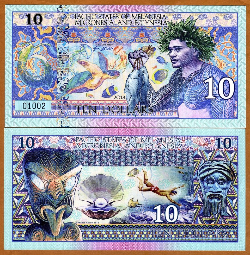 SET, Pacific States of MMP, $1-5-10-20, 2018 Private Issue Polymer Matching S/N