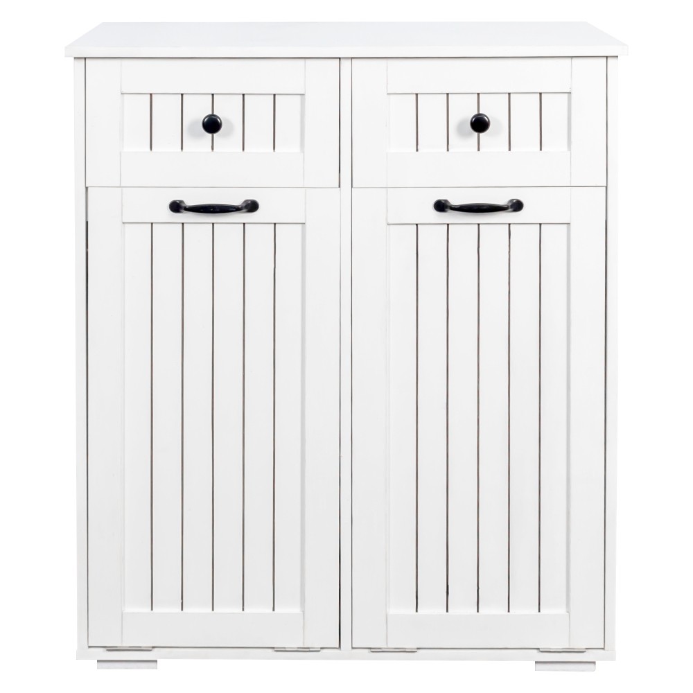 Laundry Cabinet with 2 Removable laundry basket and 2 Drawers
