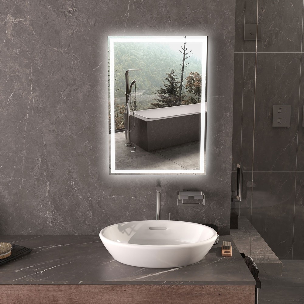 Dimmable Bathroom Mirror with LED Lights, 3 Colors & Memory Function