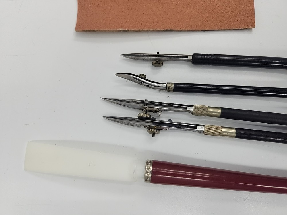 Vintage K&E & Etc Lettering Drafting Ruling Tools Lot Pens Stencils Tips School