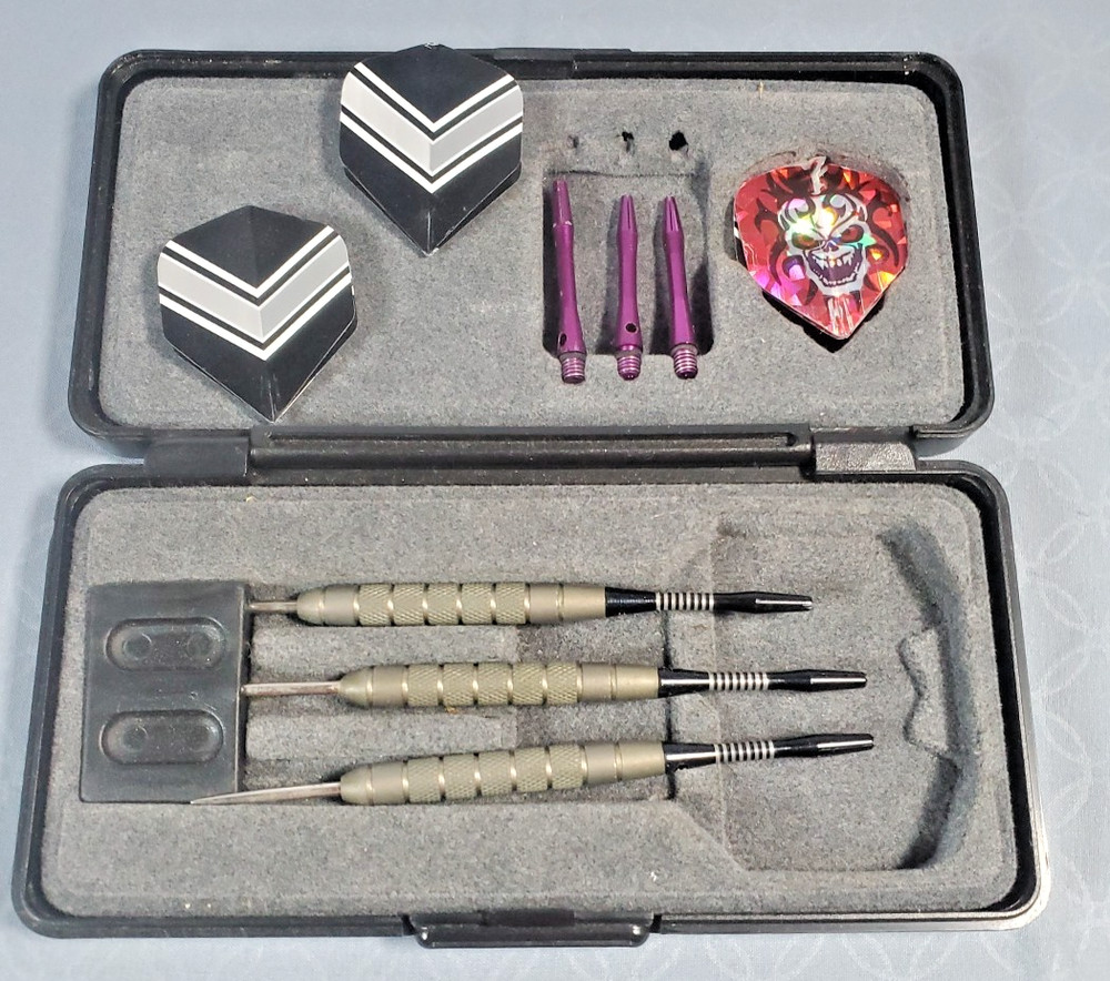 Harrows Assassin Darts Set Dennis Priestley With Plastic Case