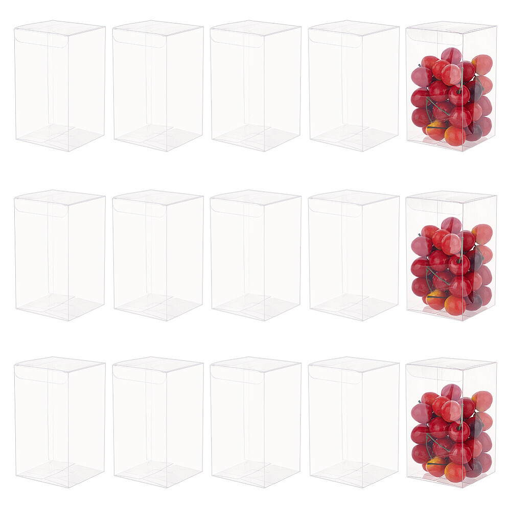 15pc Rectangle Transparent Plastic PVC box Gift Packaging Waterproof Folding box