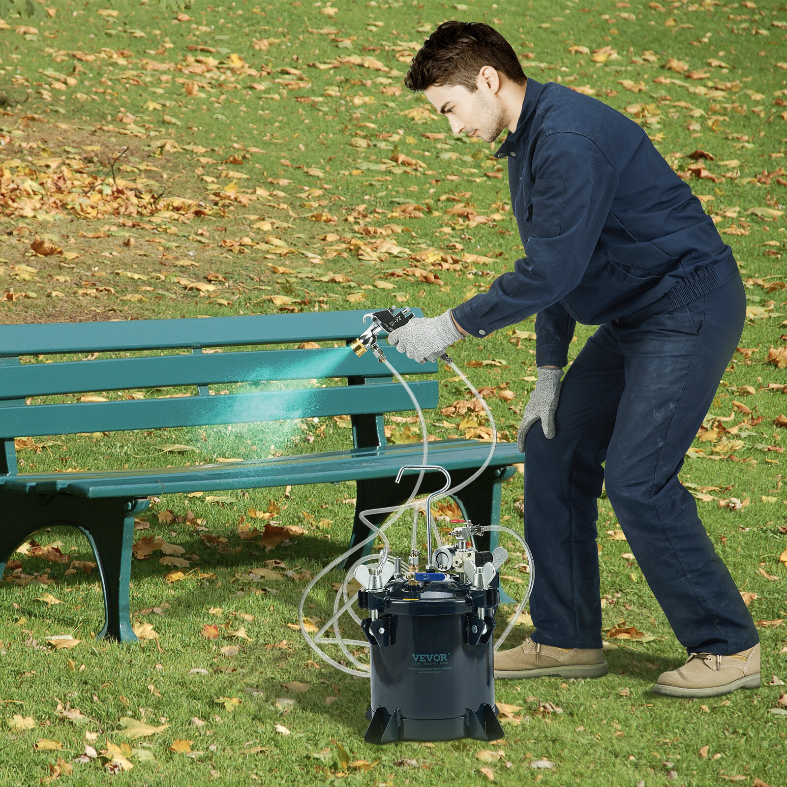 VEVOR Spray Paint Pressure Pot Tank 10L/2.5gal Resin Pressure Feed Paint Tank