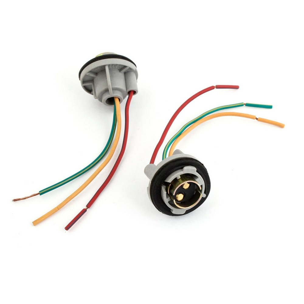 Universal Pigtail Wire Female Socket 1157 U Two Harness Back Up Reverse Lamp OE