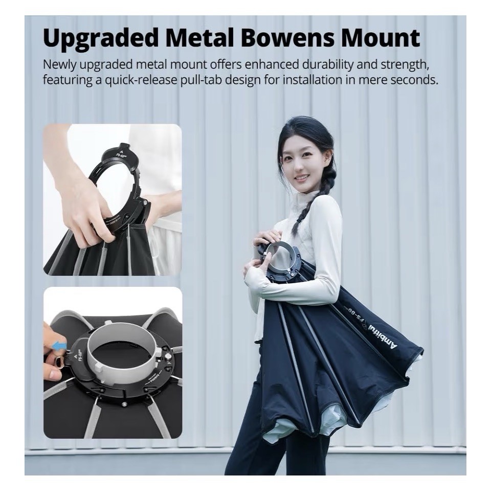 AMBITFUL FS80pro 31.4"/80cm Octagonal Softbox,Quick Release Bowens Mount Softbox