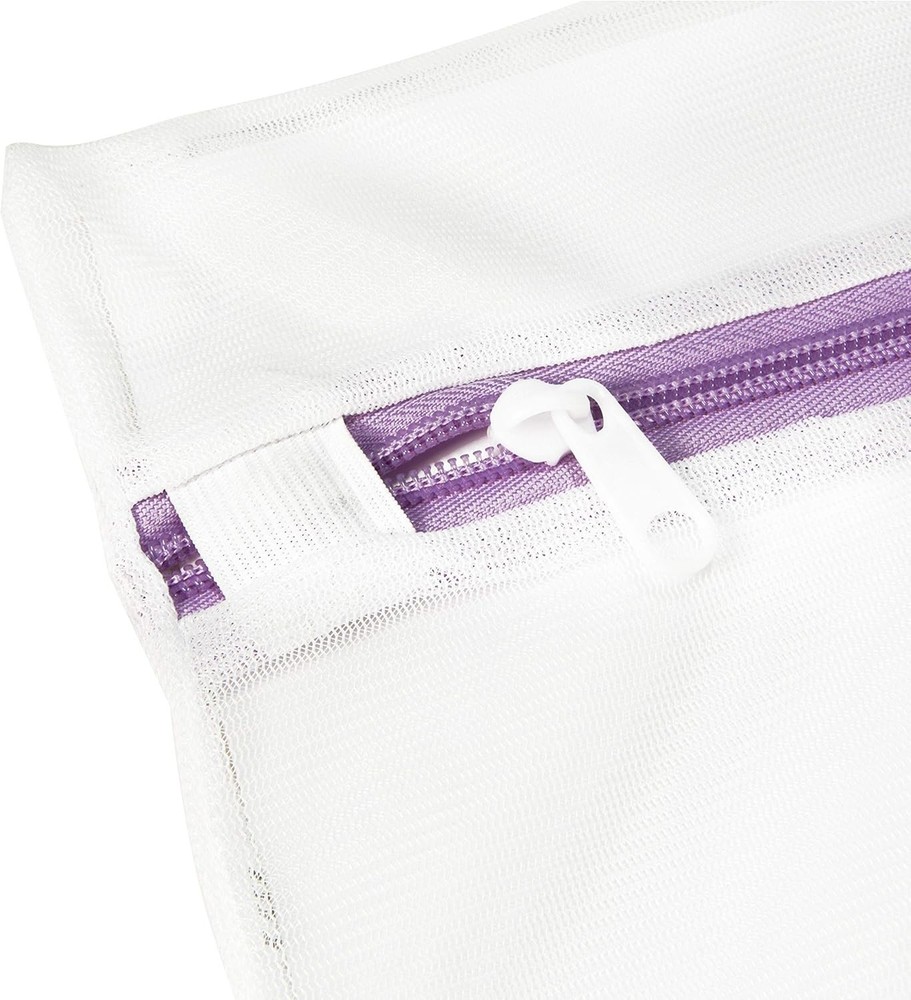 3Pcs Sanitized Mesh Wash Bag Treated White Zipper Rectangular