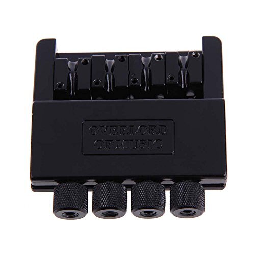 4 String Headless Electric Bass Tailpiece Bridge set Fixed Hardtail Saddle Black