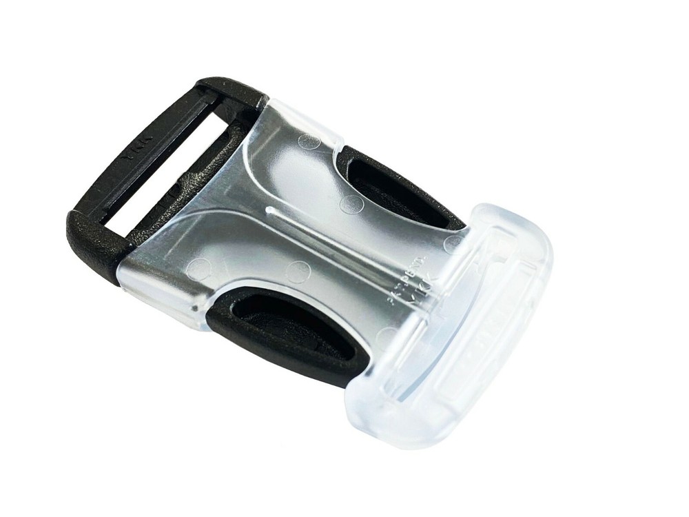 YKK Hammerloc Transparent Socket Side Release Buckles, Tri-glide Slides, Webbing