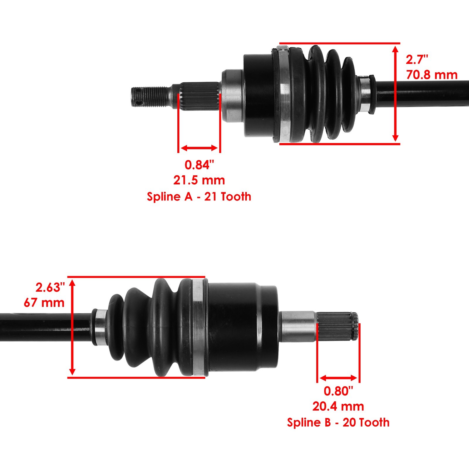 Front Left And Right CV Joint Axles for Honda TRX420FM Rancher 420 4X4 2007-09
