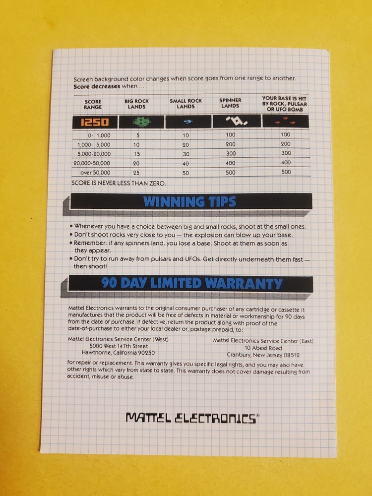 Atari Manual Astroblast