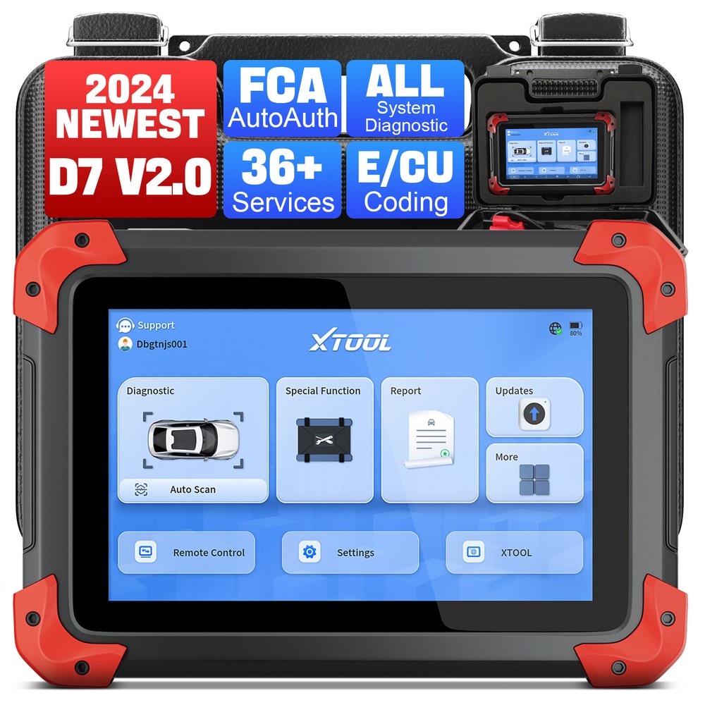 2024 XTOOL D7 V2.0 Full System Bidirectional OBD2 Scanner E.CU Coding CAN FD FCA