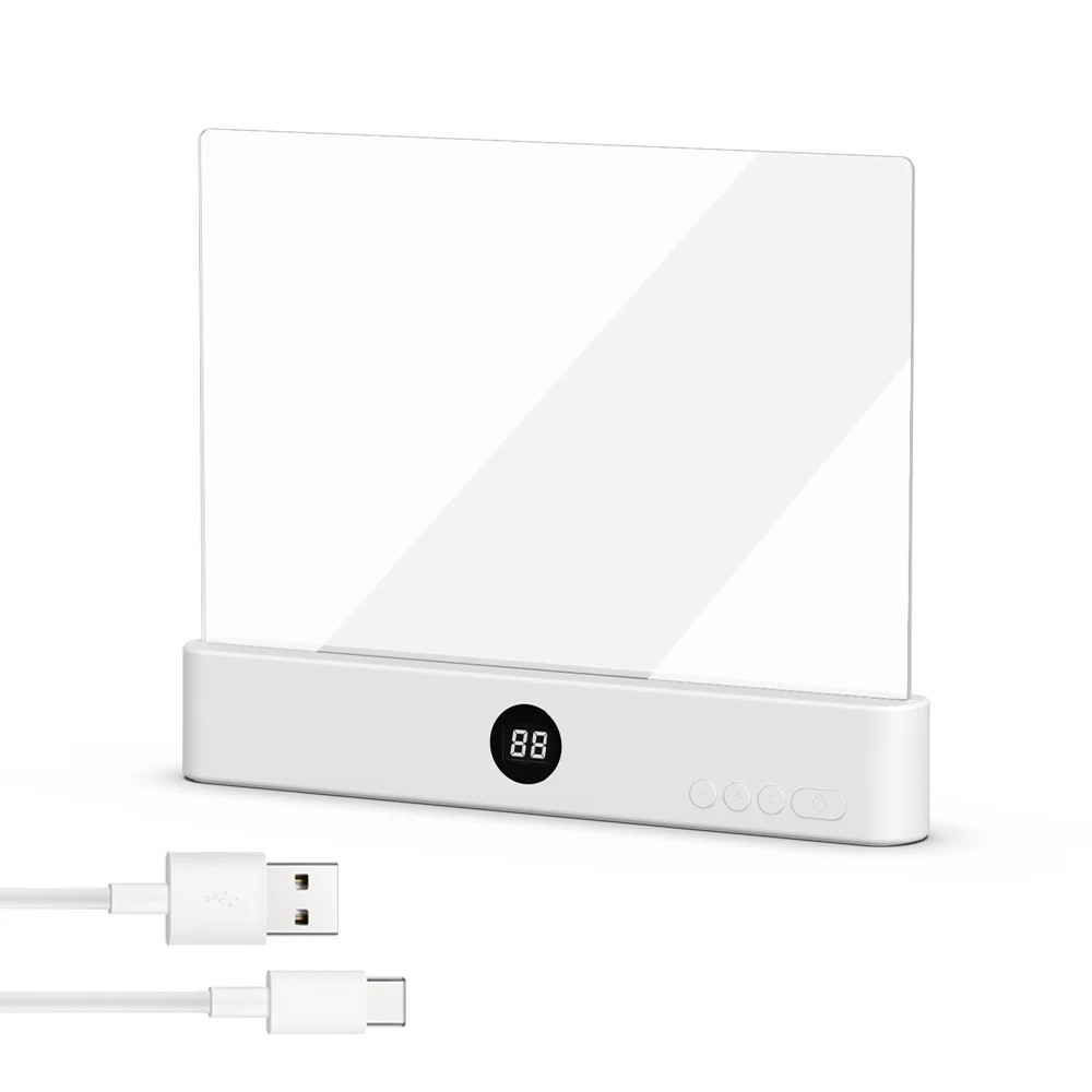 Book Reading LED Light Flat Panel Rechargeable Night Vision Dimmable Timer USB