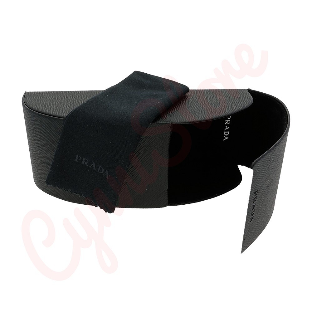 Prada Universal Black Medium Hard Case for Sunglasses with Cleaning Cloth & Box