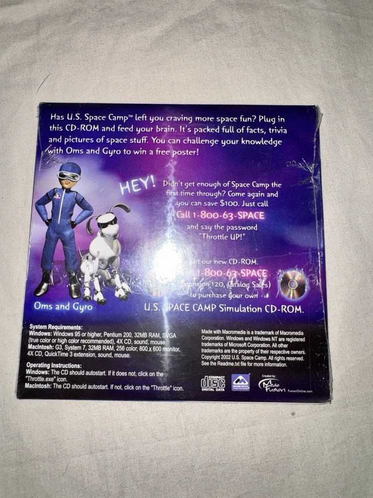 Throttle Up! U.S. Space Camp Interactive Space Encyclopedia CD-ROM Sealed 2002