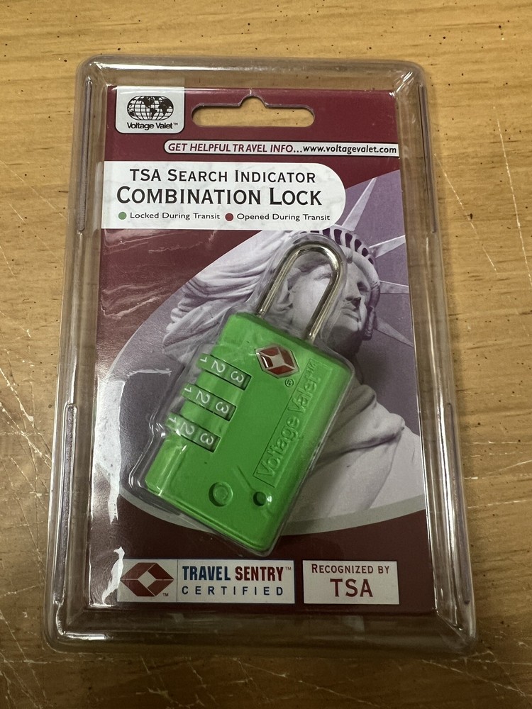 Voltage Valet TSA Search Indicator Combination Lock SEALED