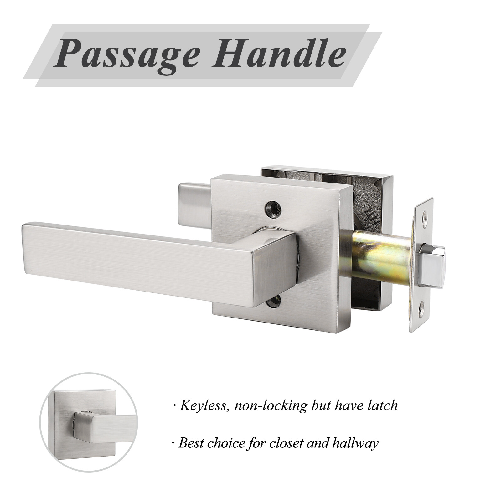 Privacy Door Locks Passage Handles Brushed Nickel Entry Lock keyed Dummy Levers