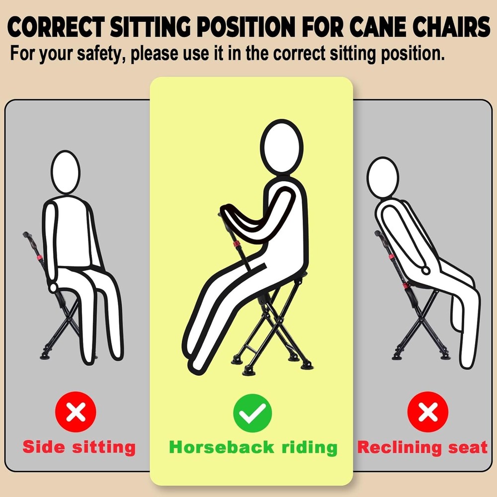 Hold 400 lbs Folding Canes with Seat, Allows Durability While Walking